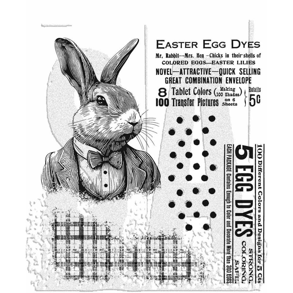 Amazon.com: Generic Tim Holtz Cling Stamps - Mr. Rabbit