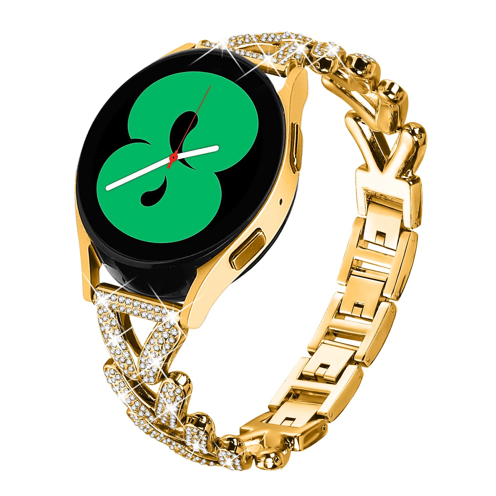 Compatible with RUXINGX G53/HaSaKei G53/Sanorum G53 Smart Watch Bands, Elegant & Unique Bling Metal Replacement Strap Adjustable Wristbands for G53 Smartwatch