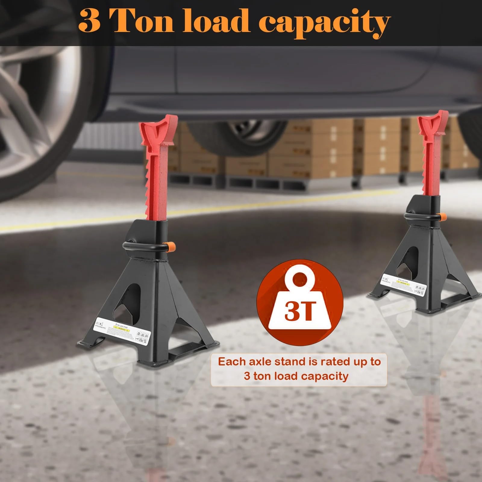 Soportes de Eje de 4 Piezas para Coche y Caravana, Eje Resistente de 3 toneladas
