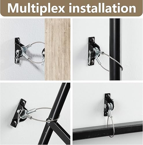 Miniatura 8 de Kit de anclajes antipuntas para muebles (paquete de 6) correas para muebles a prueba de bebés, armario seguro de 400 libras para evitar caídas,