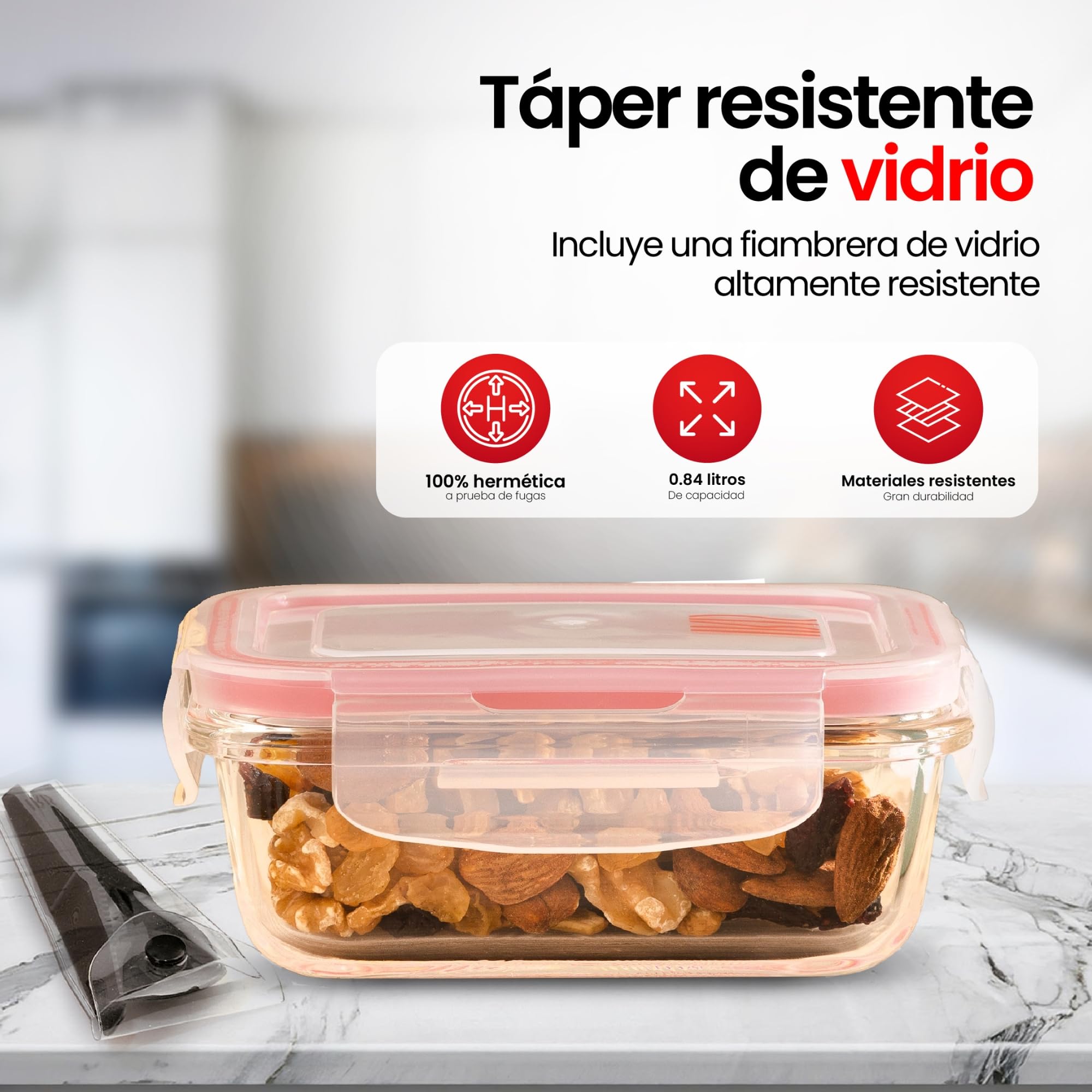 Iris Barcelona Bolsa Térmica Porta Alimentos 8L - Bolsa Almuerzo + Táper de Cristal, Lunch Bag Portátil, Bolsa Térmica comida para Trabajo y Picnic, Mantiene Frío hasta 8 Hs, Nevera Portátil Pequeña