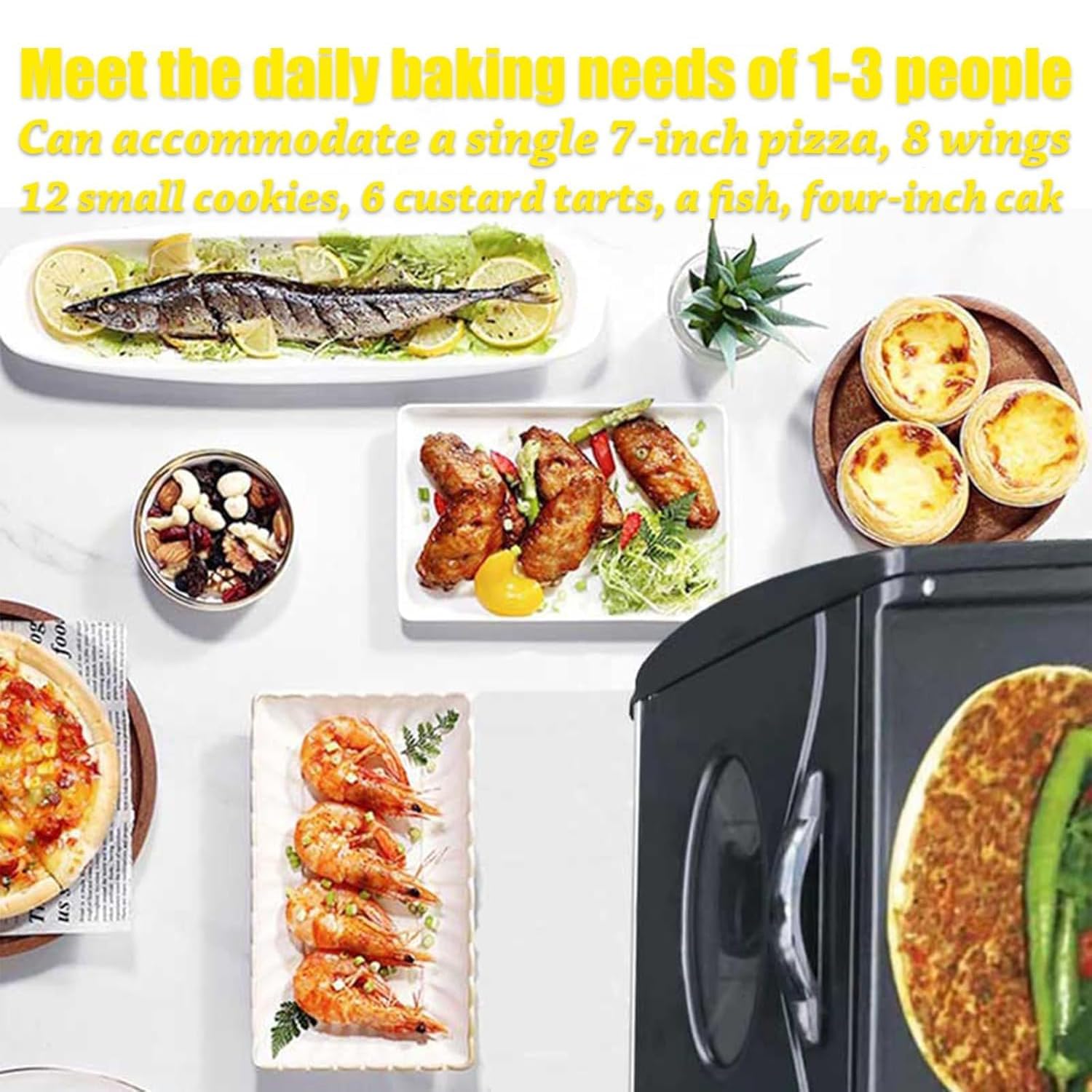 2100W Commercial 2 en 1 Tandoor & Pizza Four - Contrôle de température réglable, Porte en Verre panoramique et Plaque supérieure Chaude | Kit Pro 3-PC (Plateau/Rack/poignée) pour Le Restaurant