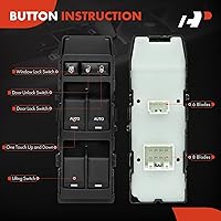 Vista 4 de A-Premium Master - Interruptor de ventana eléctrico compatible con vehículos Chrysler, Dodge y Jeep, 200, 300, Aspen, Sebring, Avenger, Durango