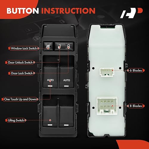 Miniatura 4 de A-Premium Master - Interruptor de ventana eléctrico compatible con vehículos Chrysler, Dodge y Jeep, 200, 300, Aspen, Sebring, Avenger, Durango,