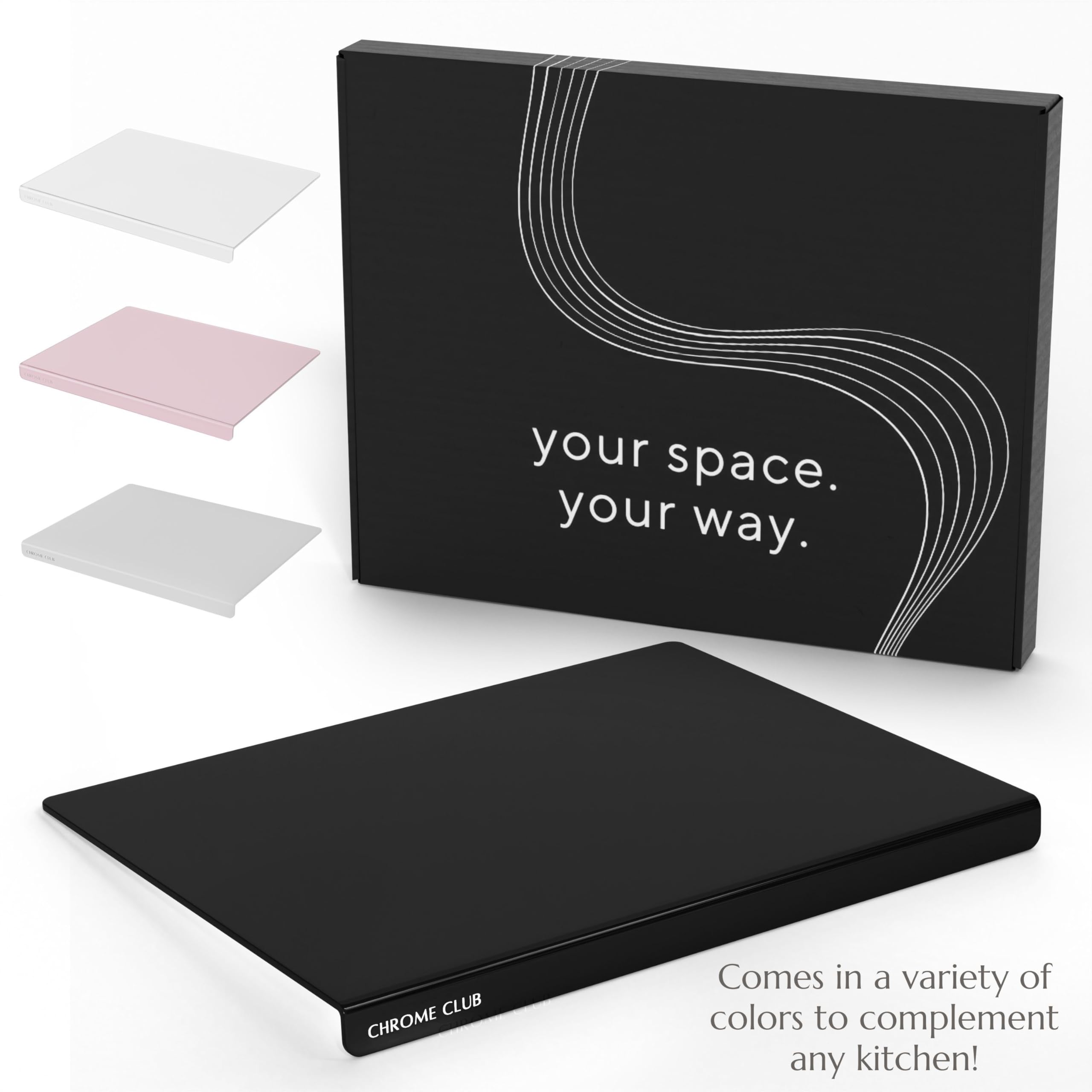 Acrylic Cutting Board with Counter Lip Non Slip Black Cutting Board