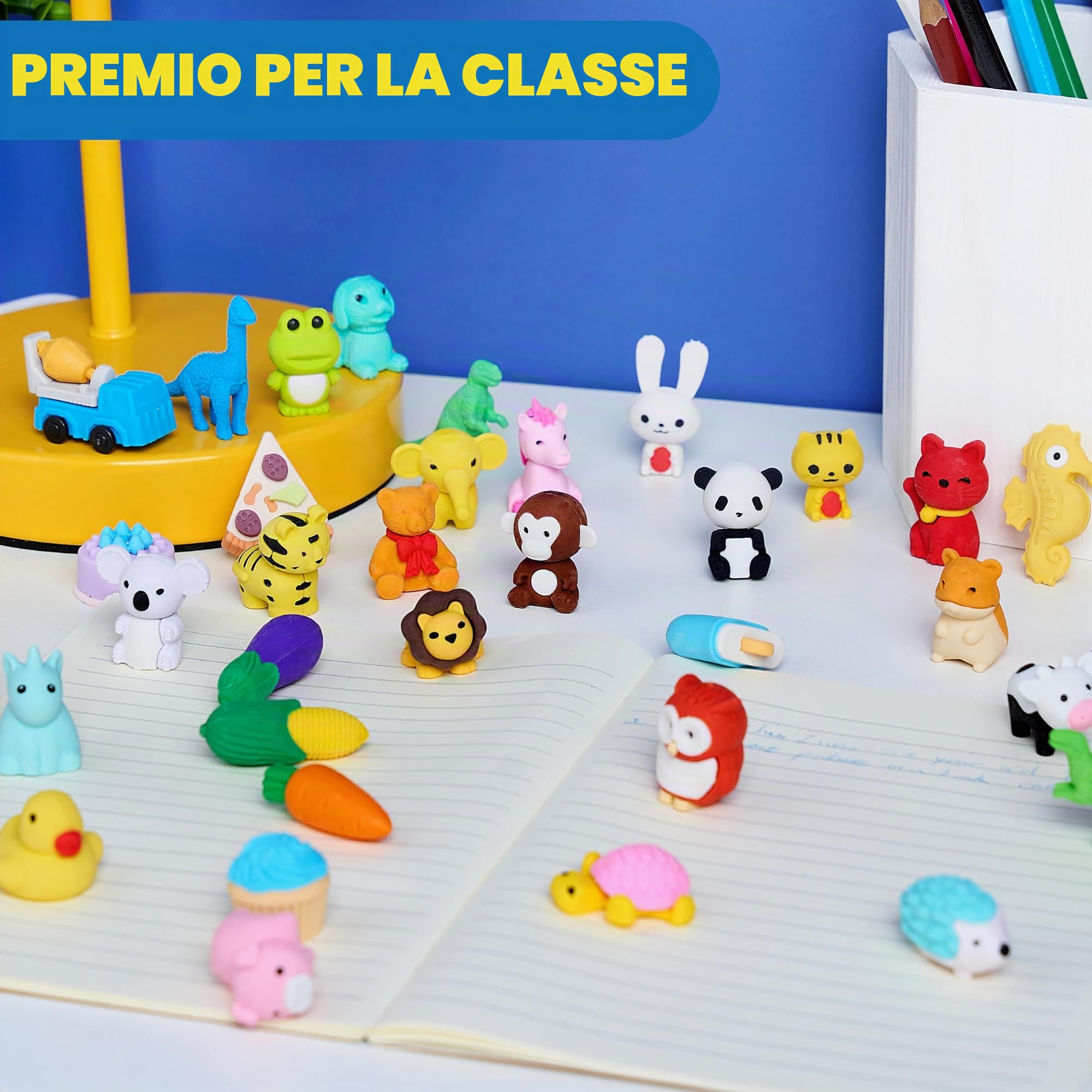 JOYIN 36 Gomme da Cancellare Animali 3D, Mini Gomme da Matita Divertenti e Carine per Bambini, Premi per la Classe, Bomboniere, Animali da Scrivania, Scatola del Tesoro, Regali di Compleanno