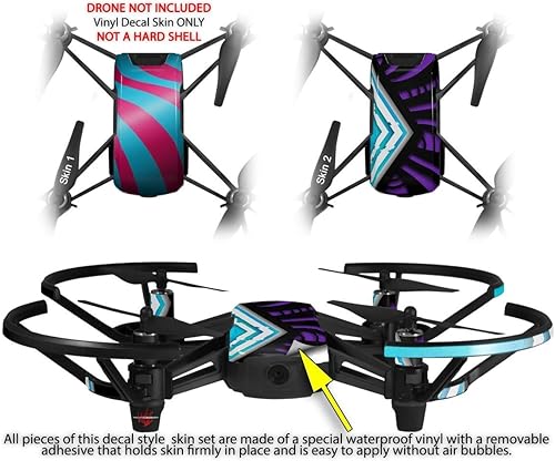 Miniatura 2 de Skin Wrap 2Pack para DJI Ryze Tello Drone dos tonos olas verde azulado color rosa neón Drone No Incluidas