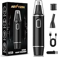 AREYZIN Nose Hair Trimmer for Men & Women - Rechargeable 2-in-1 Ear Nose Eyebrow Facial Trimmer, IPX7 Waterproof Painless Dual Blades (Black)