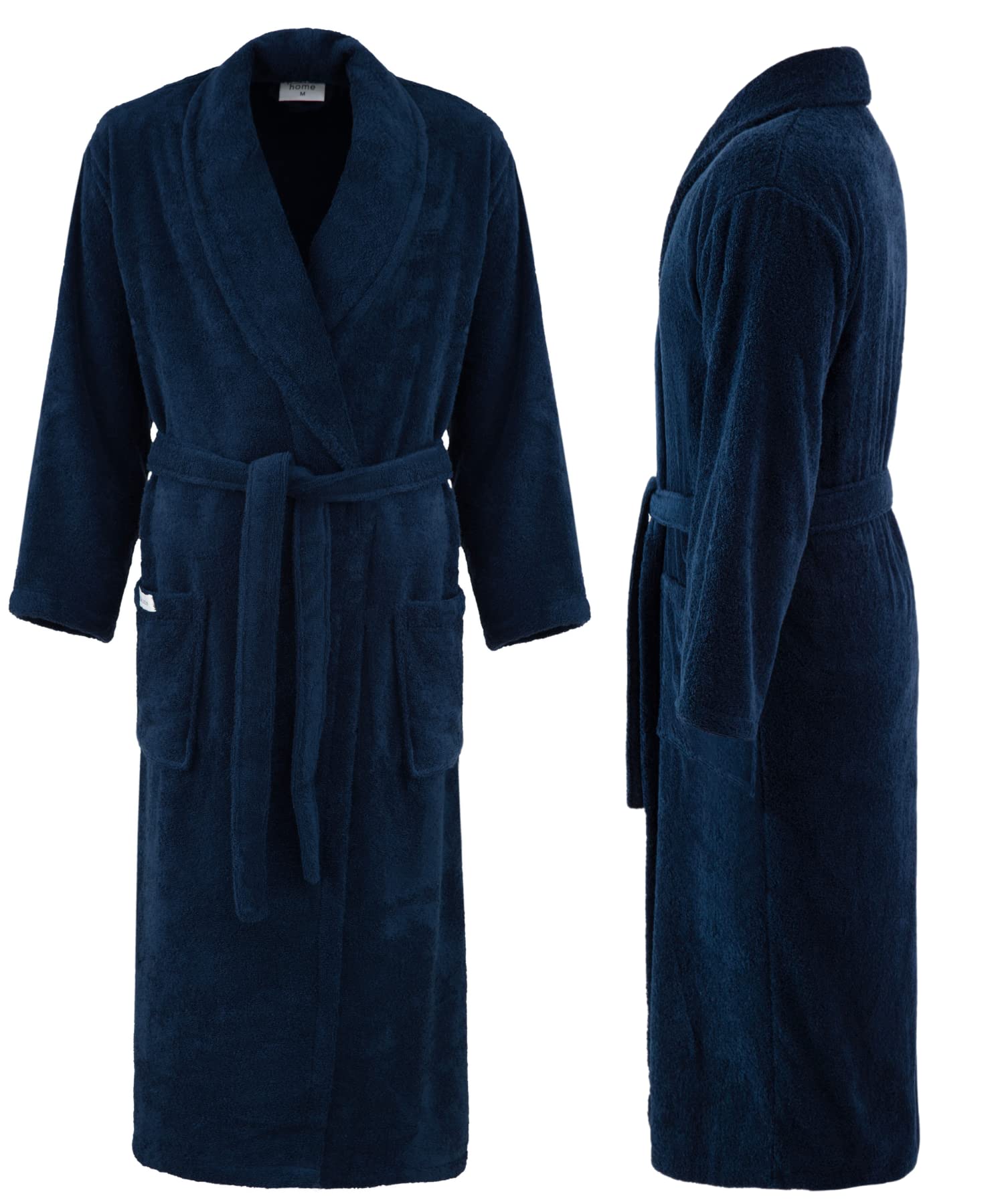 PandaHome Bademantel Damen und Herren aus 100% Baumwolle, Morgenmantel Frottee Kuschel, Saunamantel Warm und Kuschelig, 400 g/m²