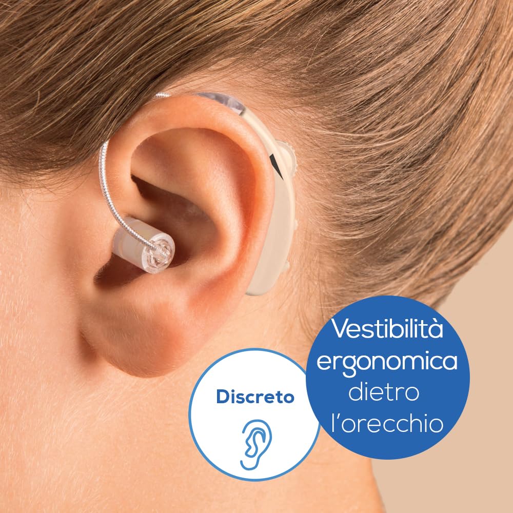 Beurer HA 50 Amplificatore Acustico Singolo, Discreto con Intervallo di Frequenze Esteso, Incl. pratica batteria di ricambio, Riproduzione senza fruscio, Adatto per chi ha limitata capacità uditiva
