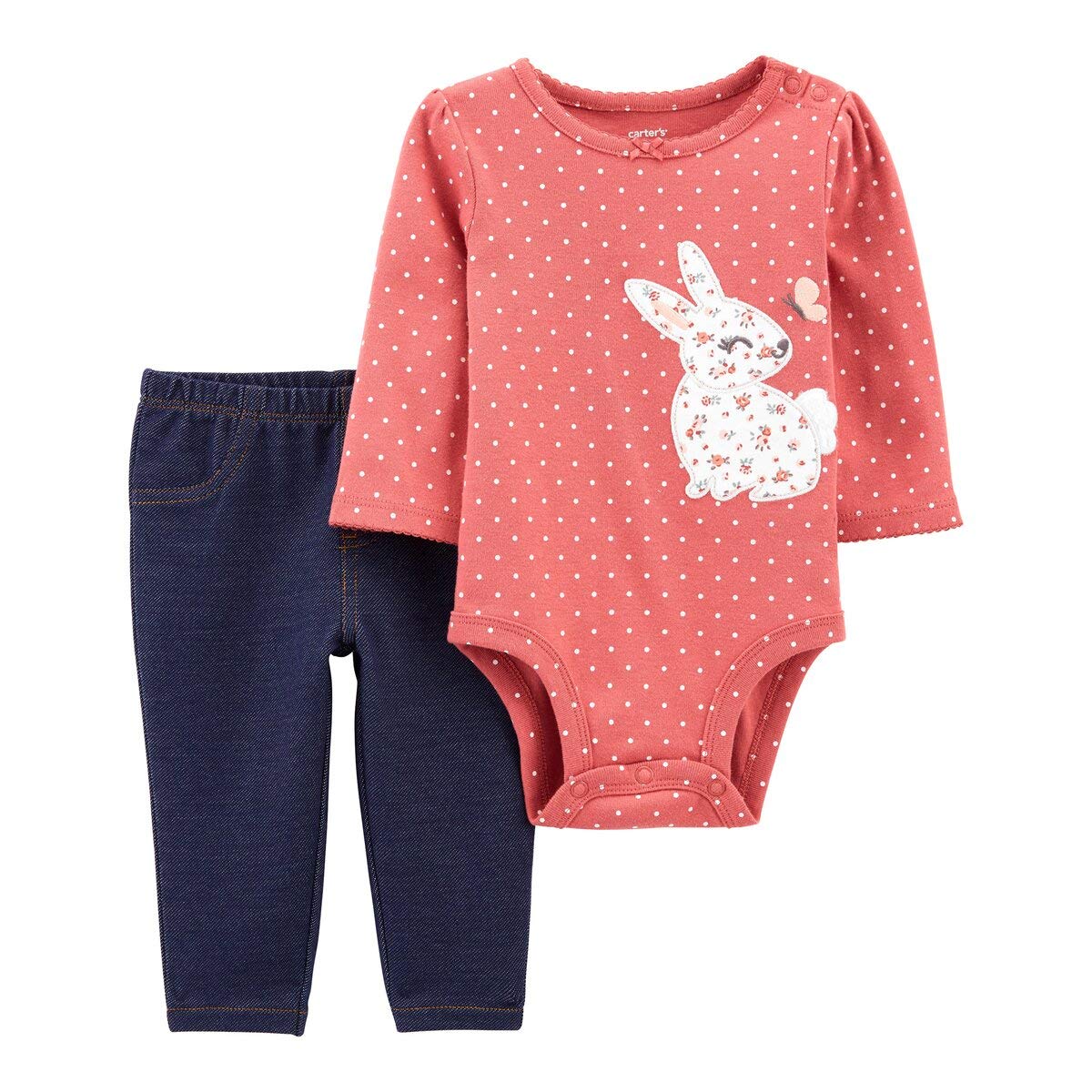 Conjunto de pantalón de mono de conejito de 2 piezas