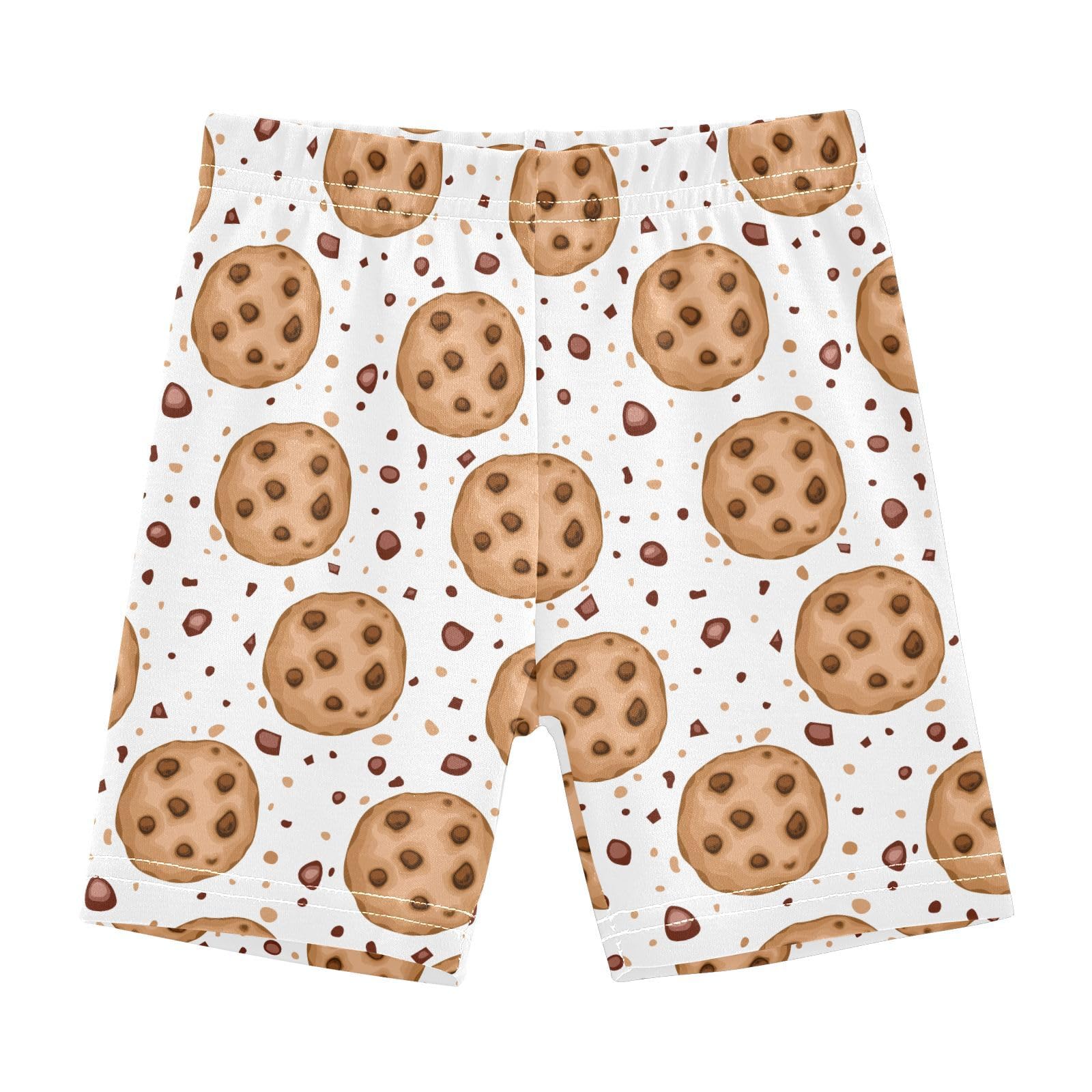 JHKKU Girls Chocolate Chip Cookies Shorts Cotton Cartwheel Bike Kids Biker Under Dress Dance Short Girl Clothes 4T