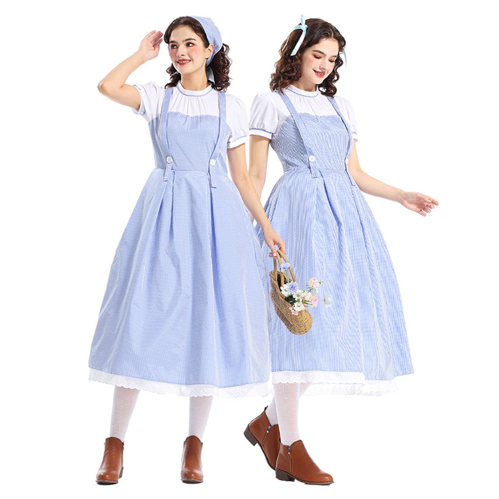 Generisch 2026 Elegantes Cosplay-Kleid im Gothic-Stil mit Karomuster kurzen Ärmeln ideal für Heimparty Halloween Anime-Convention edlemode für Damen