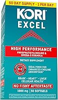Vista 1 de Kori Krill Excel Krill Oil 1000mg Suplementos con EPA y DHA, fórmula de PC de alto rendimiento para máxima absorción, fuente sin OMG, 50 cápsulas