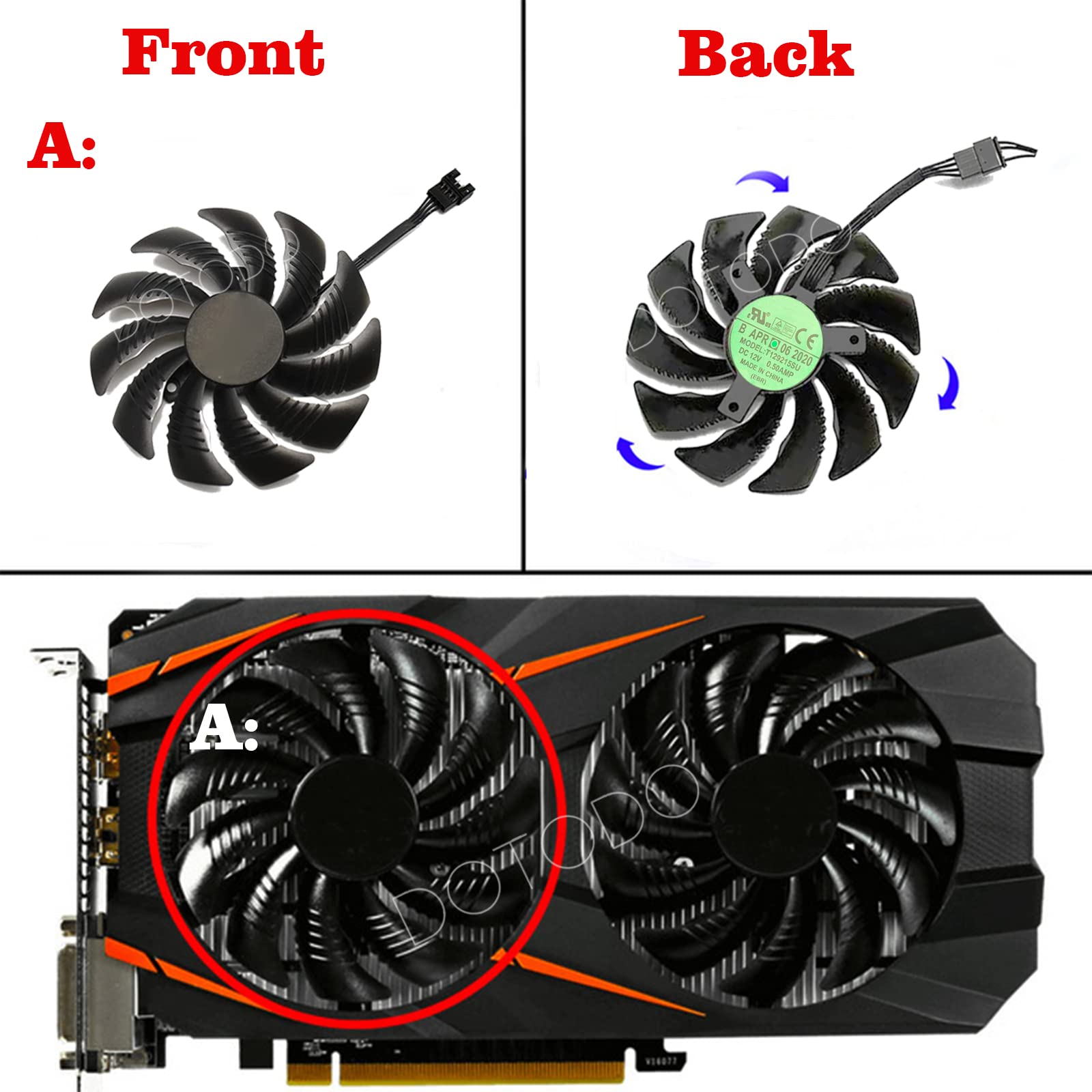 Ventilateur de carte graphique pour PALIT GeForce GTX 1080 Ventilateur de carte graphique pour PALIT GeForce GTX 1080