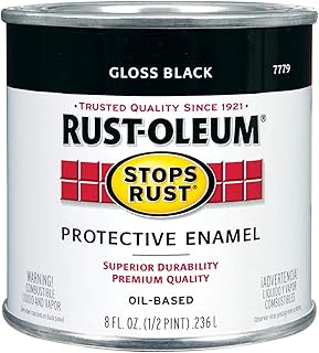 Rust-Oleum 7779730 Stops Rust Brush On Paint, Half Pint, Gloss Black