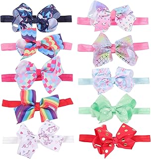 IWOWHERO 10 peças arco de cabelo acessórios de cabelo para meninas acessórios de cabelo arco de bebê acessórios de cabelo infantil faixa de cabelo infantil lenço de cabeça de laço lenço de cabelo rutico argola de cabelo faixa roscada para meninas acessório de cabelo listrado
