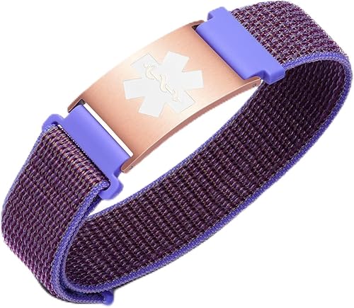 Miniatura 56 de Pulseras deportivas personalizadas de alerta médica para mujeres y hombres – Pulseras de identificación médica personalizadas con grabado gratuito