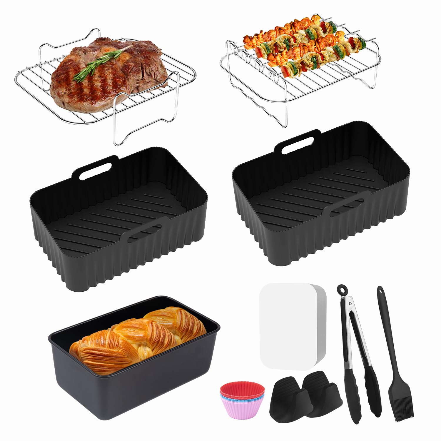 1 x RAW Customer Returns Large Size Air Fryer Accessories, Set of 11 f Jobalots