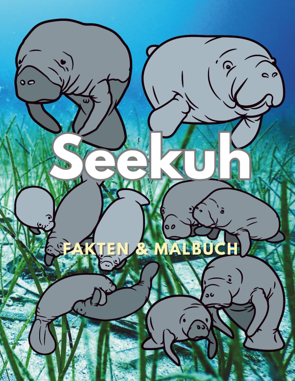 Seekuh: Fakten & Malbuch: Aktivitätsbuch für Kinder im Alter von 2 bis 16 Jahren (Tierfakten und Malbücher)