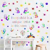 Colorful Inspirational Quotes Wall Decals With Handprints – Motivational Stickers For Kids Room & Classroom - View #12