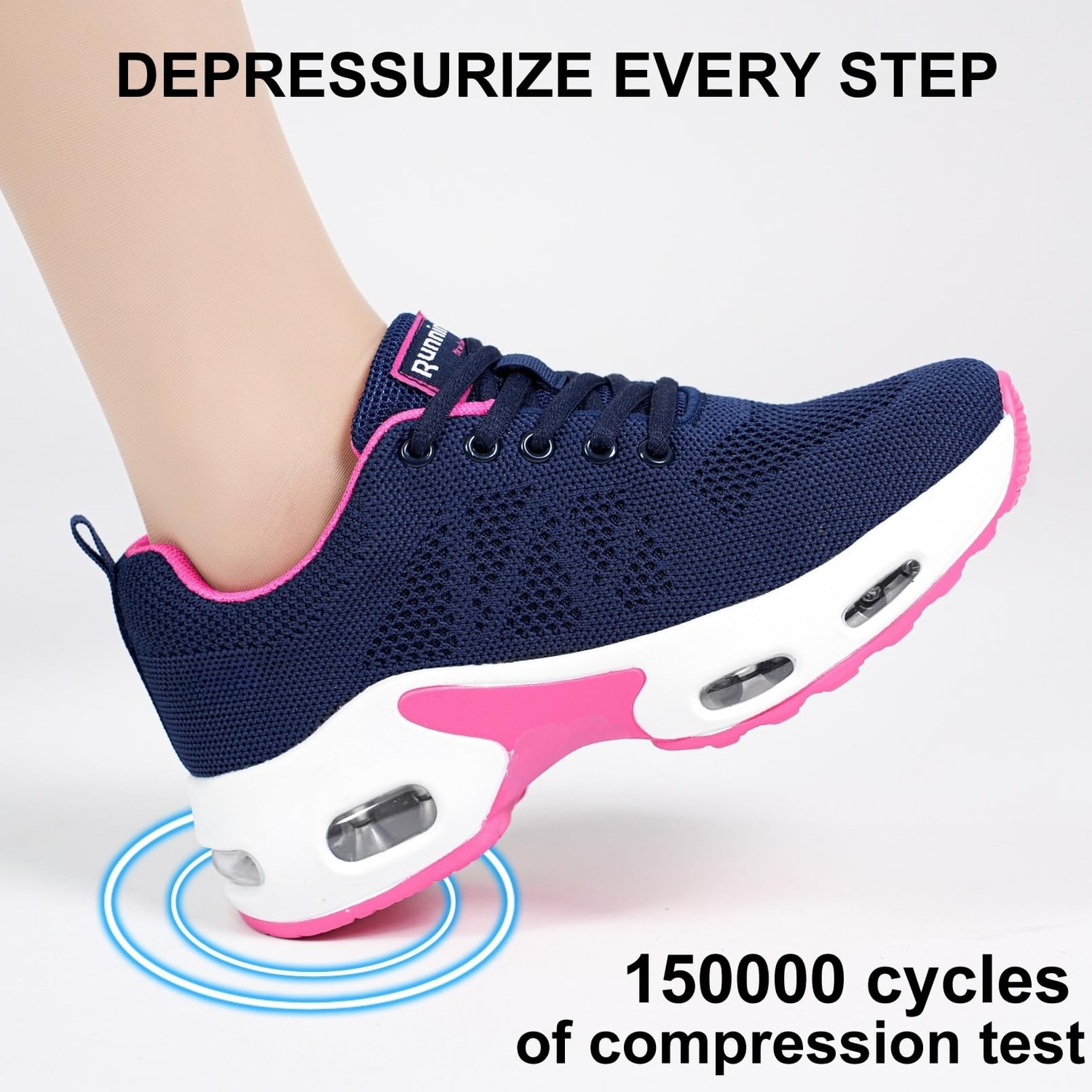 Myztra Sneaker für Damen mit Luftkissen Netzstoff Atmungsaktiv Leicht Bequem als Sportschuhe Laufschuhe für Fitness und Alltag