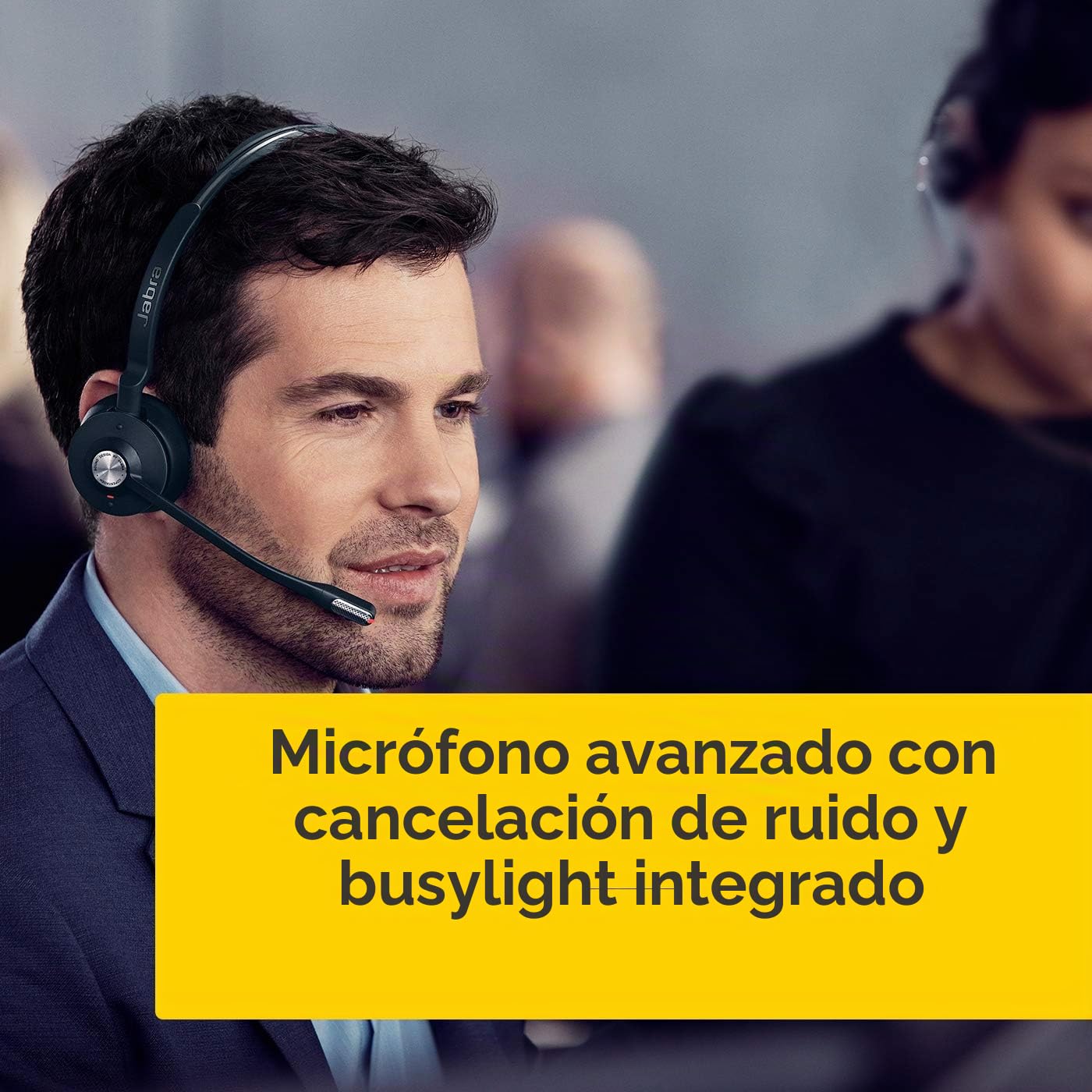 Jabra Engage 75 On-Ear DECT - Auriculares inalámbricos certificados para Skype para Empresas - para teléfonos de Escritorio y softphones - Negro - Versión para la UE (Reacondicionado)