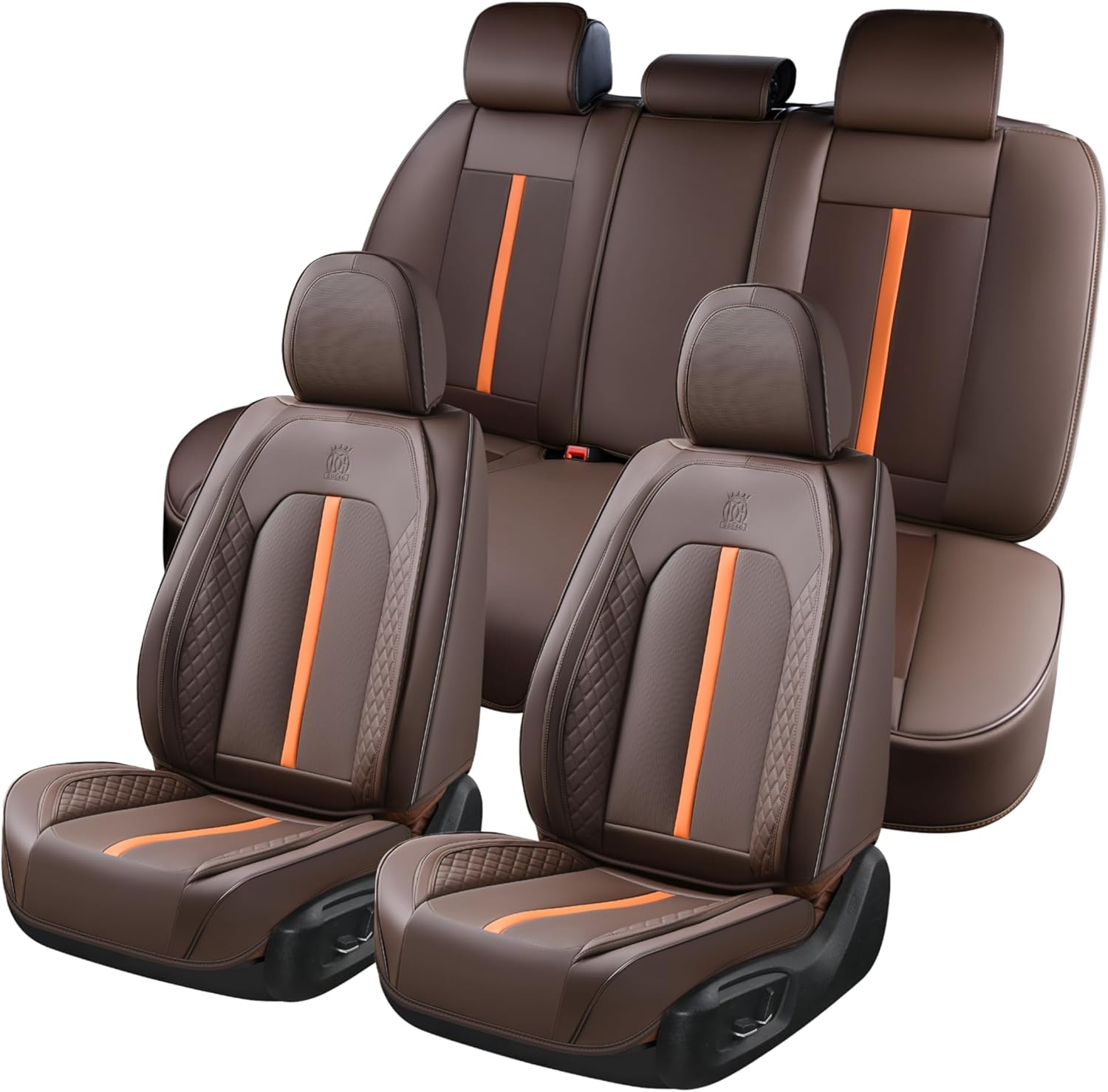 Doogo Automotive Seat Covers, Car Seat Covers 5 Seat, Leaher Car Seat Protectors, Front and Rear Car Seat Covers， Driver Seat Cover Auto Accessories Fit for Most Vehicles
