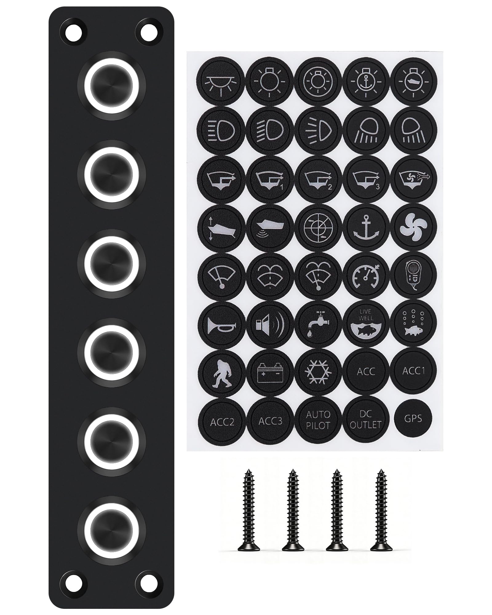 Panneau d'interrupteurs pour centraliser vos commandes électriques 12V avec LED - 8