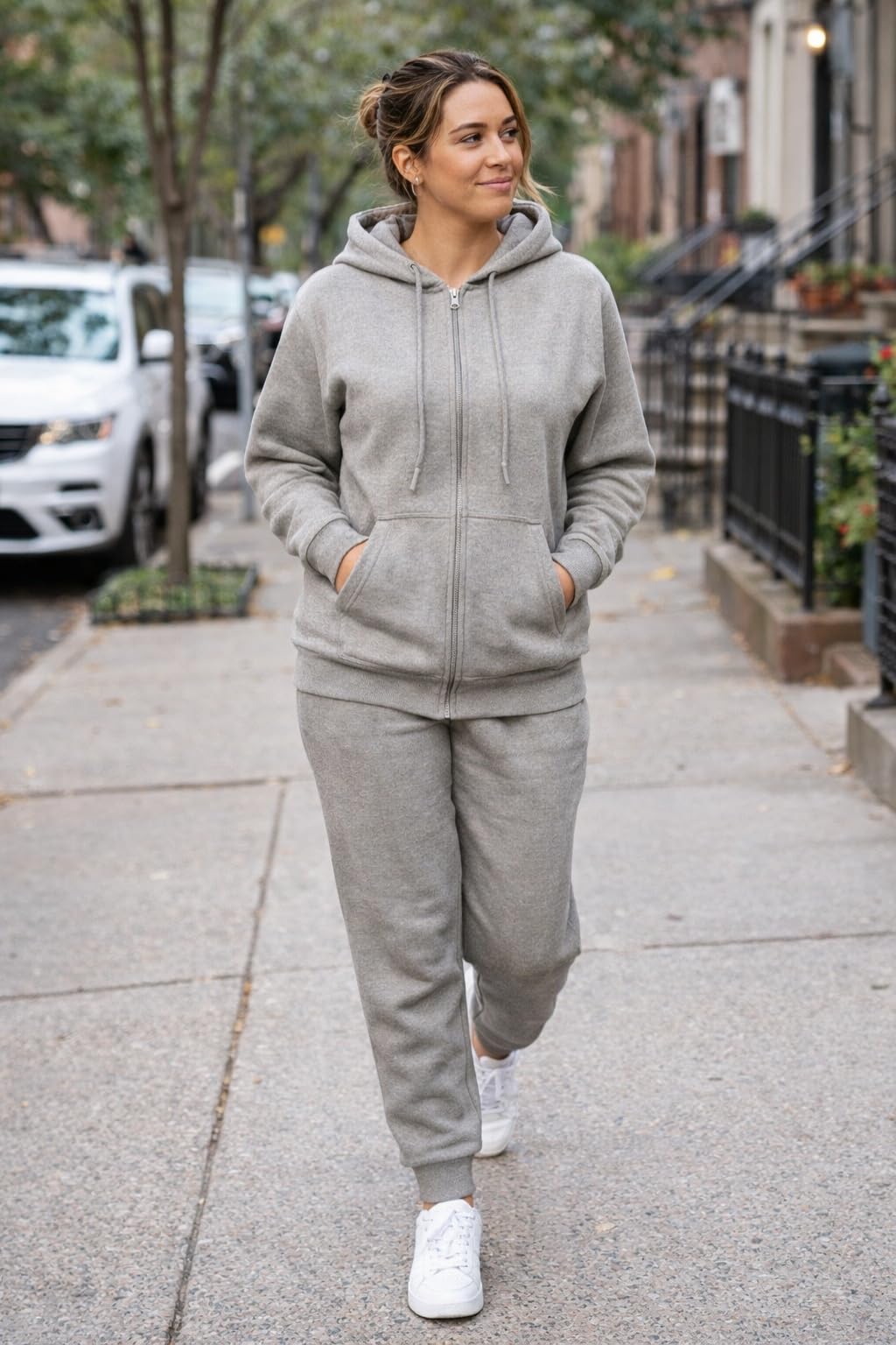 True Face Conjunto de chándal de manga larga con cremallera y sudadera con capucha y pantalones deportivos para mujer, traje de entrenamiento de gimnasio de dos piezas