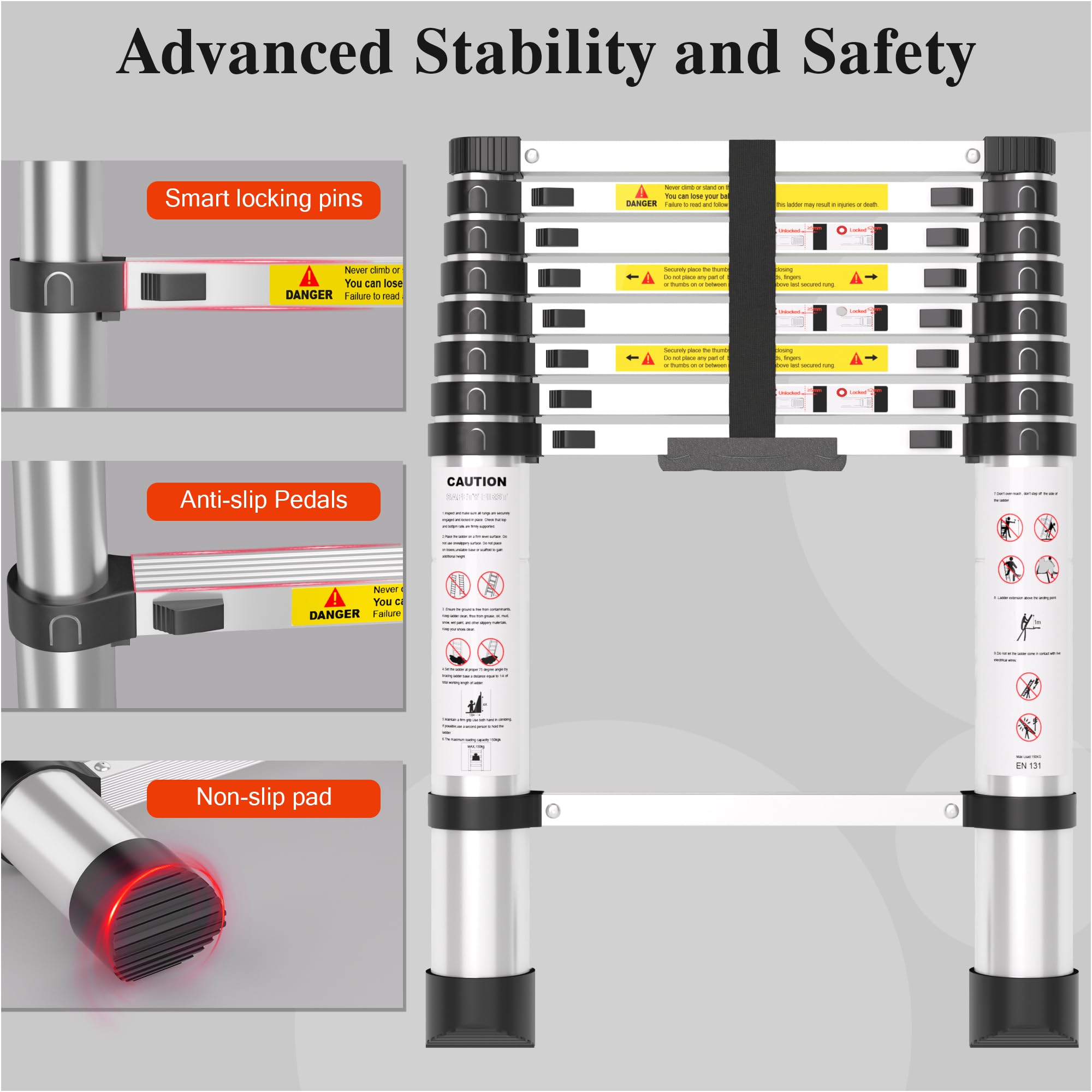 Retractable Rv Ladder Snapklik.com : Telescoping Ladder Extension Telescopic Collapsible - 8. ...
