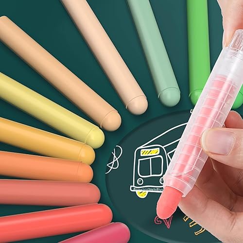 Miniatura 6 de MOMJOY Juego de tizas para niños sin polvo, tizas lavables para niños pequeños, palos de tiza de colores no tóxicos, diversión de pizarra y acera