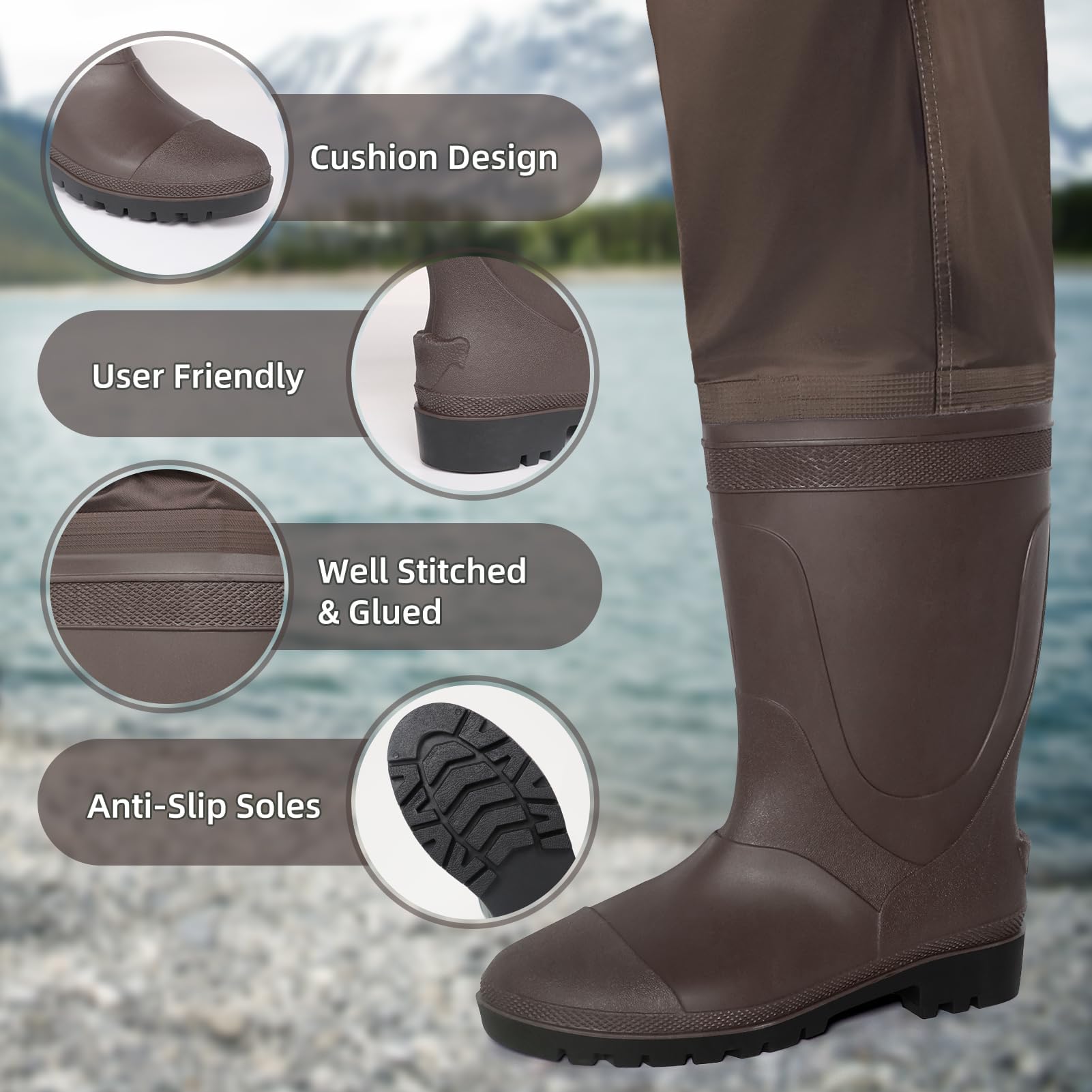 DRYCODE Chest Waders for Men, Fishing Waders for Men & Women, 2-ply ...