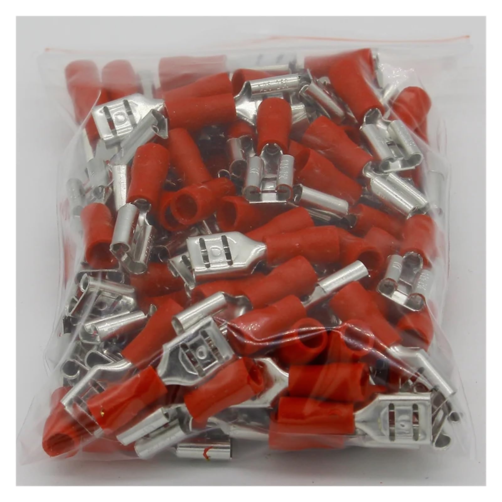 QMKADFQXF FDD1.25-250 insulating Female Insulated Electrical Crimp Terminal Connectors Cable Wire Connector 100PCS/Pack FDD1-250 FDD