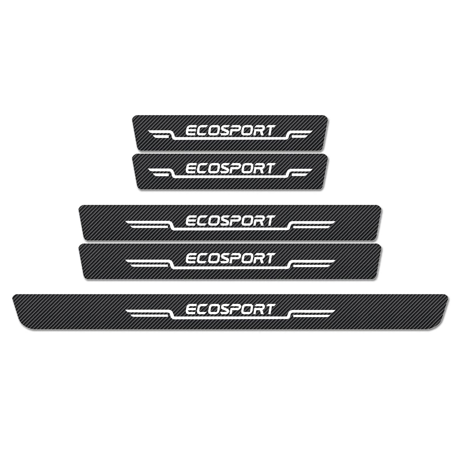 WXH97F Car Door Sill Protector Scuff Plates for FORD ECOSPORT 2013-2025 2026, Carbon Fibre Effect Door Step Guard, Rear Boot Bumper Strip, Self-Adhesive Anti-Scratch Protection Sticker