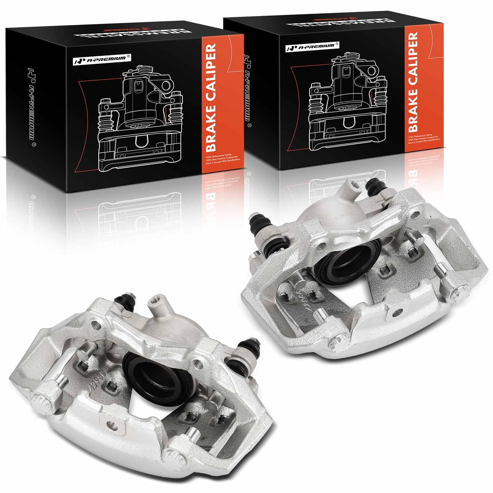 A-Premium Disc Brake Caliper Assembly with Bracket Compatible with Mercedes-Benz C350 2009-2014, E250 2014-2016, E350, E400, SLC300/SLK300 - Front Driver and Passenger, 2-PC Set