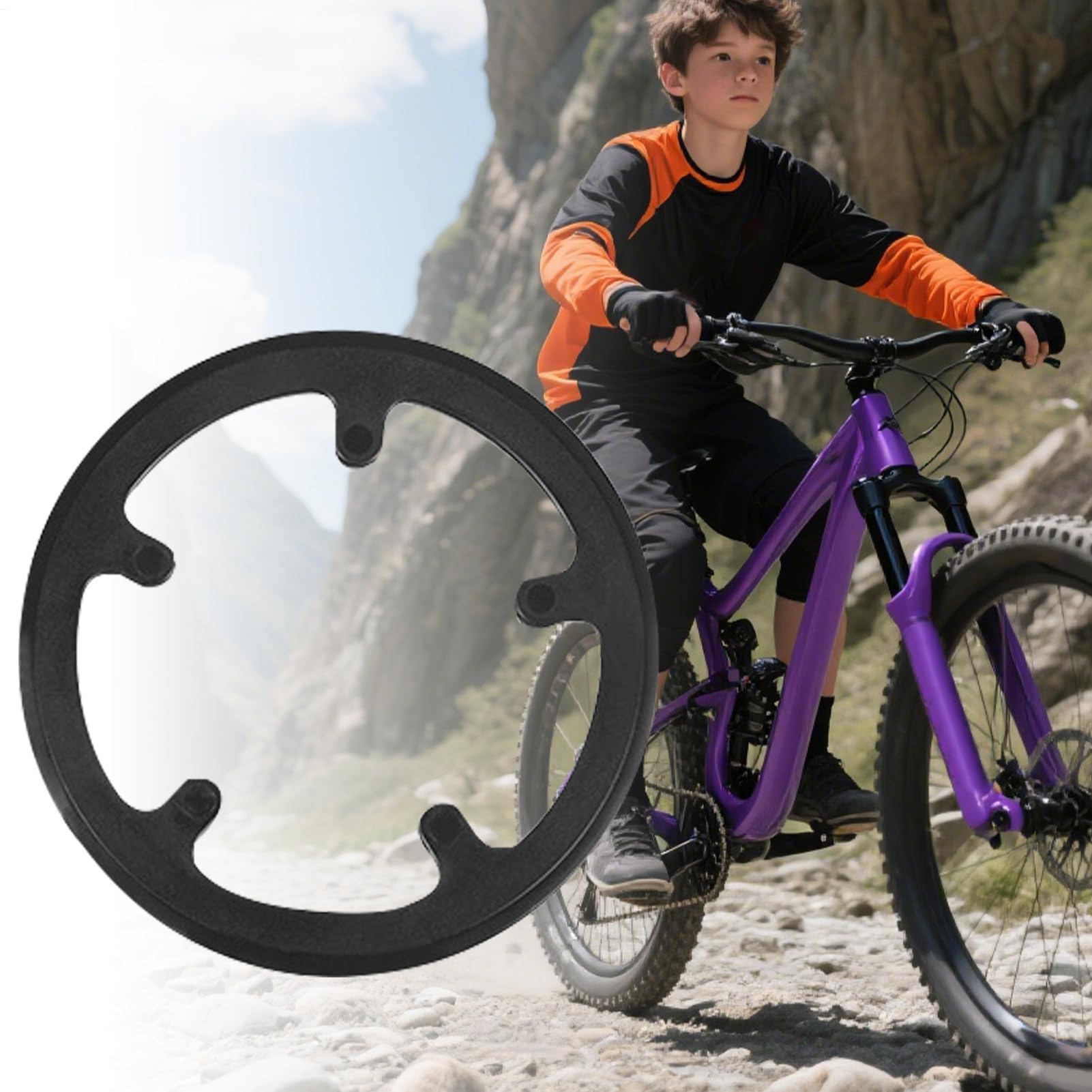 Didiseaon Protège-plateau 40 Dents – Plastique, 5 Vis, Pour VTT Et Route, Anti-boue Et Anti-pluie