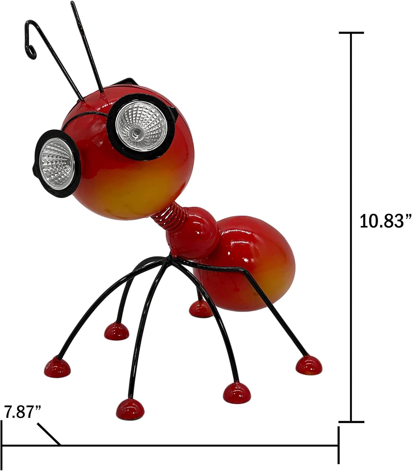 Galt International Red Ant Metal Garden Statue w/Solar LED Lights Yard, Patio, Lawn and Garden Decor and Ornament, Outdoor and Indoor Statue
