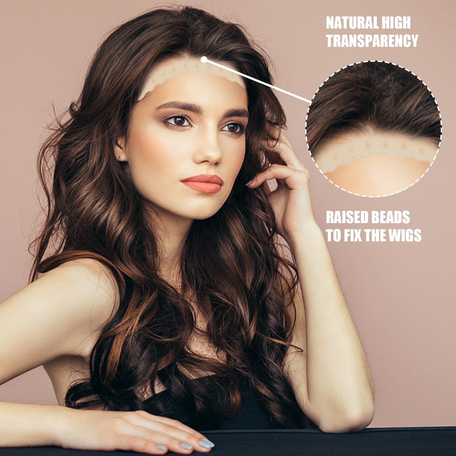 Fascia per parrucche in silicone, regolabile, antiscivolo, anti-sudore, in silicone, per uomini e donne, per parrucche e donne