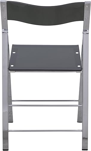 Miniatura 6 de LeisureMod Silla plegable de acrílico transparente, base ligera de hierro cromado, cómoda silla de escritorio transparente, no necesita montaje