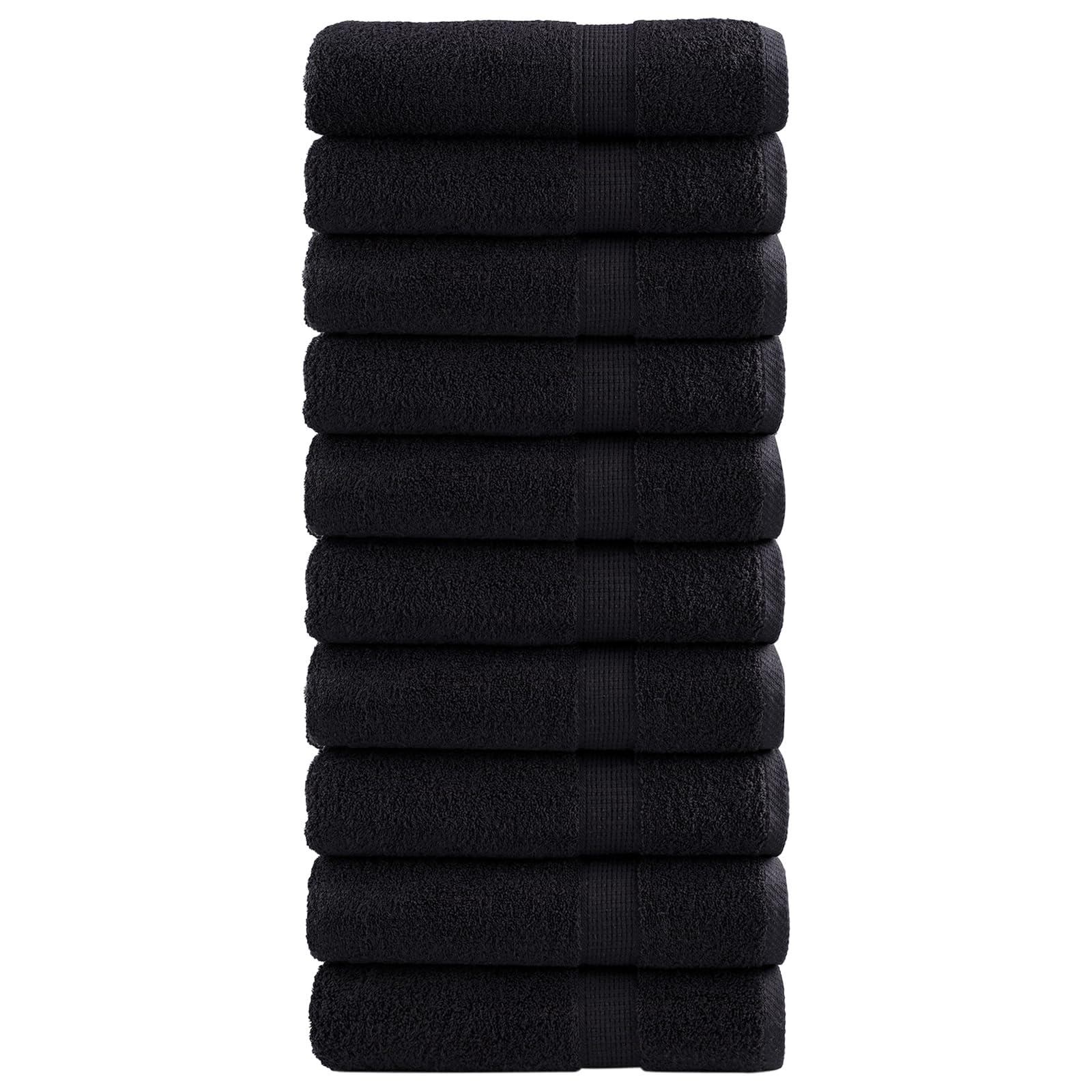 vidaXL Toalla de Invitado SOLUND 25 pcs Negro 70 x 140 cm 550 gsm, Juego de Toallas de Algodón Modernas, Toallas Rectangulares, Suaves, Resistentes, para Huéspedes, Decorativas
