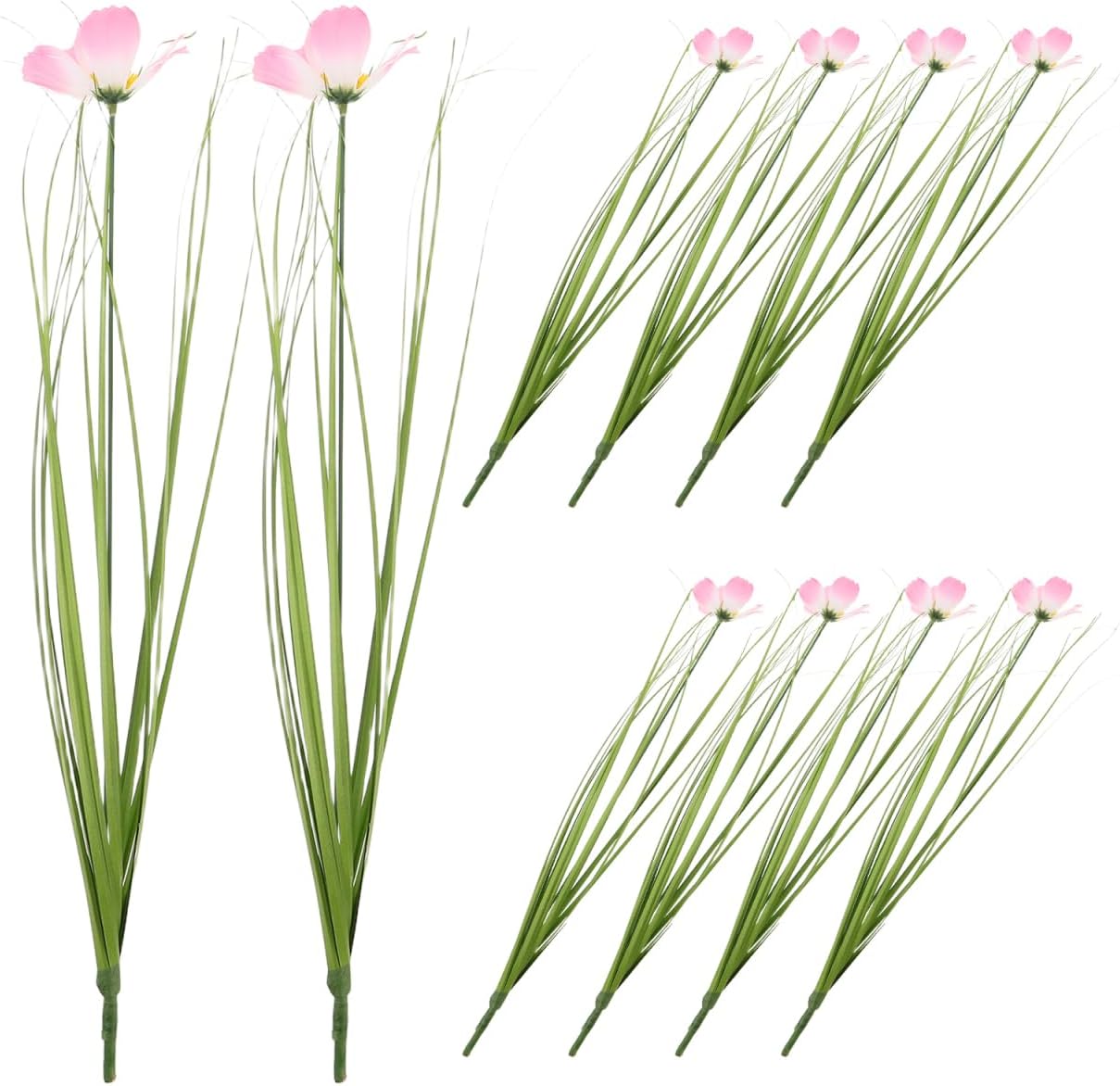 SHINEOFI 10pcs Artificial Onion Grass Plants,Tall Faux Shrubs Greenery Stems - Decorative Fake Grass Bushes for Indoor Outdoor Garden Porch Office Home Decor