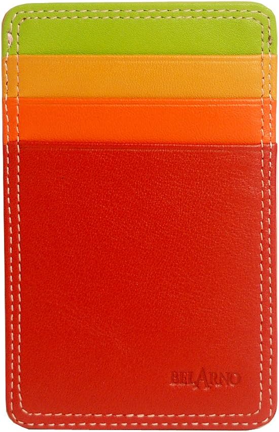 A230 Cow Leather Flat Card Holder in Multi Color combination