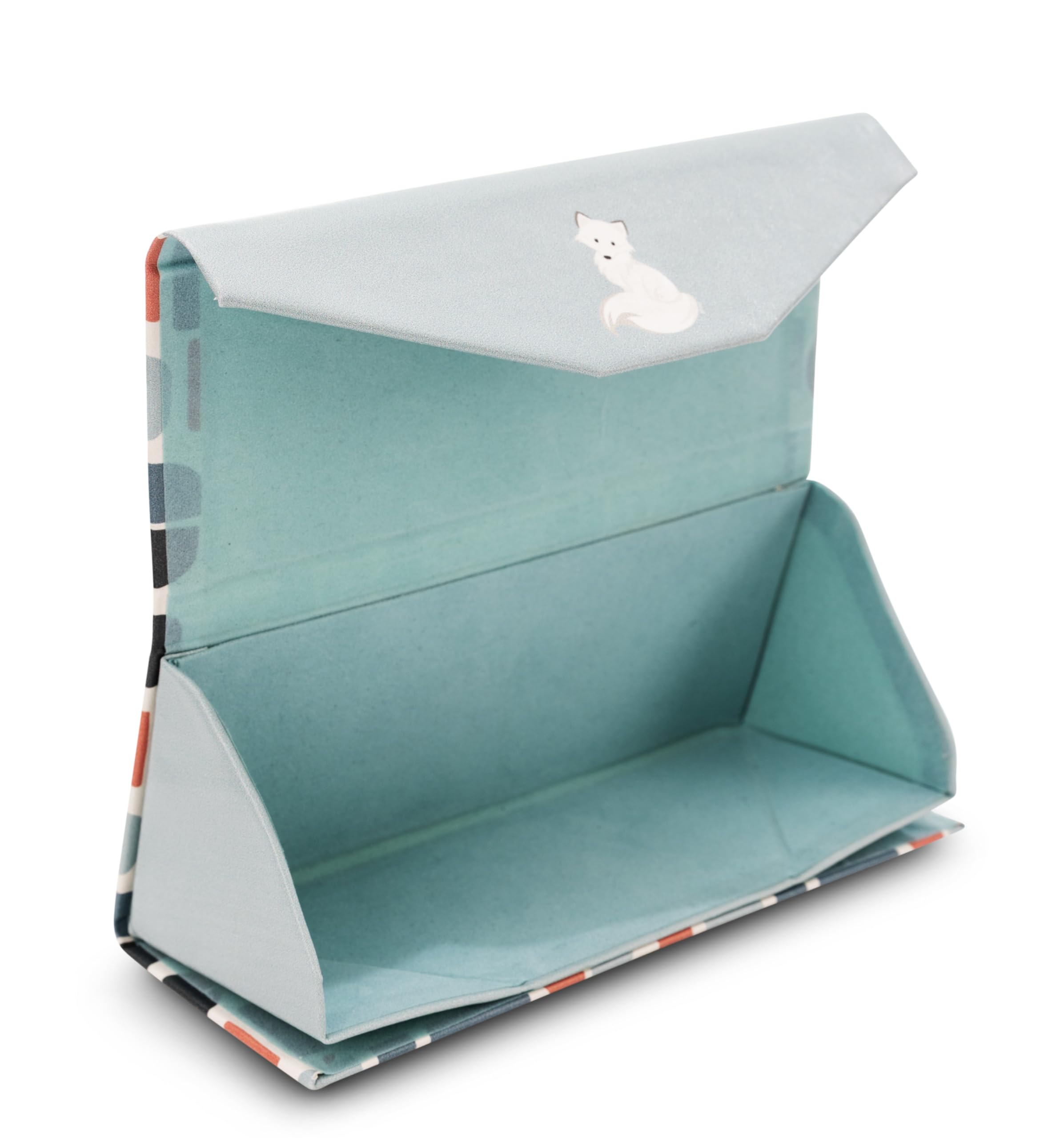 NICI Custodia per occhiali Volpe Polare Vanja in PU rigido pieghevole 16x6,5x6,5cm blu - Astuccio robusto in materiale rigido, pratica tasca per occhiali per bambini e adulti
