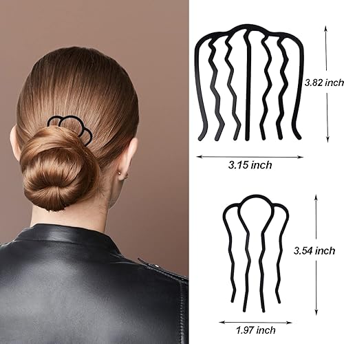 Miniatura 2 de 6 piezas de peine lateral para el cabello, pinzas de metal para peinetas de cabello estilo francés para moño recogido, vintage, horquillas de pelo