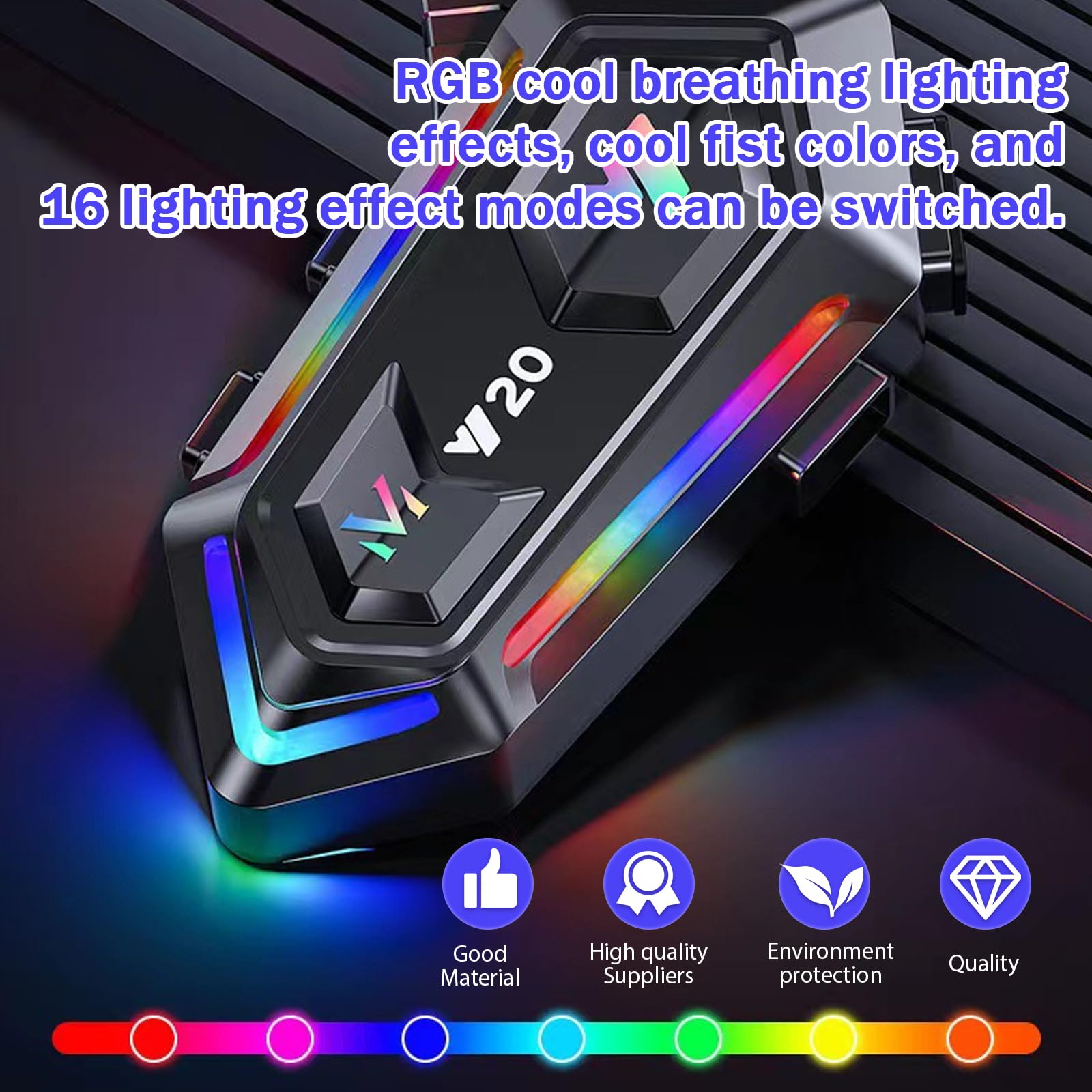 Casco da motociclista Bluetooth Casco Bluetooth Cuffie Bluetooth a doppia riduzione del rumore, RGB/vivavoce/controllo vocale AI/bassi potenti/IPX6 cuffie impermeabili compatibili con tutti i caschi