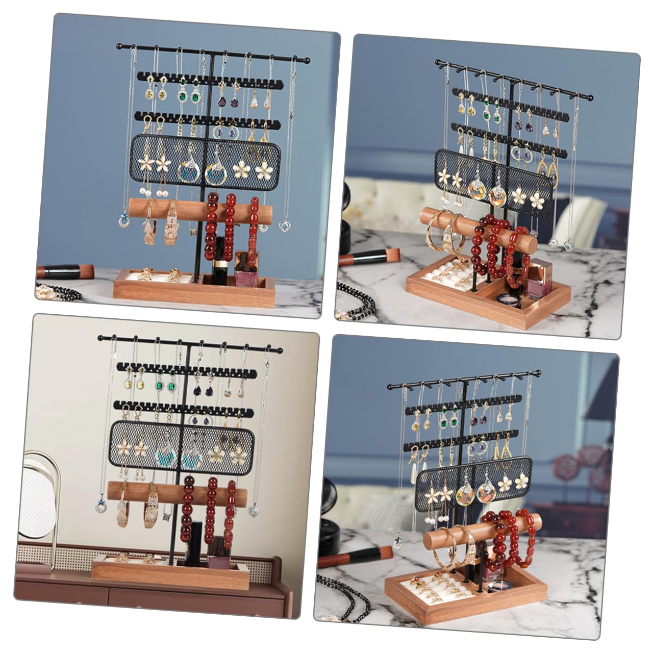 Healifty Expositor De Joyas Para Guardar Aretes Collares y Pulseras Organizador De Collares Para Expositor De Pendientes Para Dormitorio y Baño