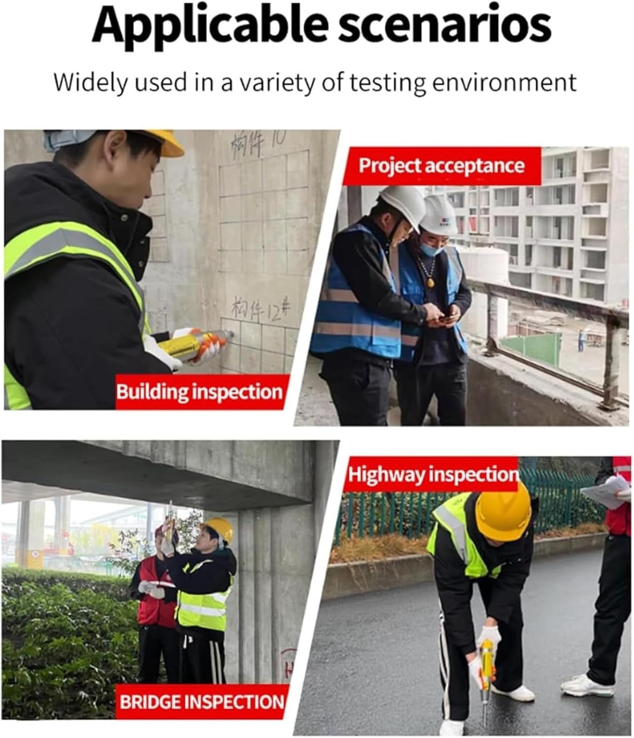 Inteligentny młot odbiciowy do betonu z eksportem i transmisją danych – energia uderzenia 2,207 J, skok tłoka 75 mm, transmisja głosu do testów 10–60 MPa, cyfrowy młot odbiciowy
