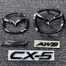 LFWCZS Front Rear Replacement Emblem Kit for Mazda CX-5 2015-2017, Black Radiator Grille Boot Badge Sign Badge Sticker Logo 3D Metal Car Decoration Tuning Accessories, Just AWD