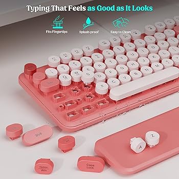 M♥K♥S Amazon.com: Wireless Keyboard and Mouse - Cute Round Keycaps